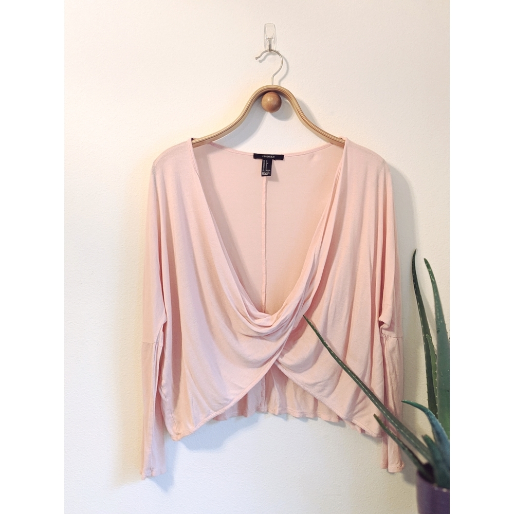 Pink twist long sleeve blouse
